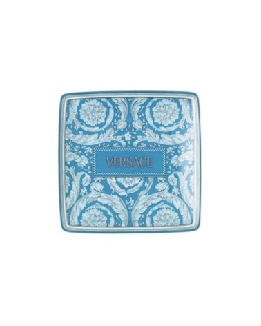 Versace - Coppetta quadra piana Barocco Teal 12 cm